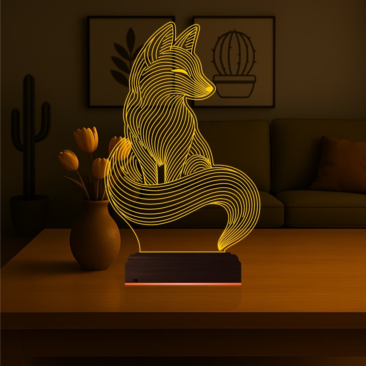 Лиса — 3D LED Ночник | Подарок любителям природы 6