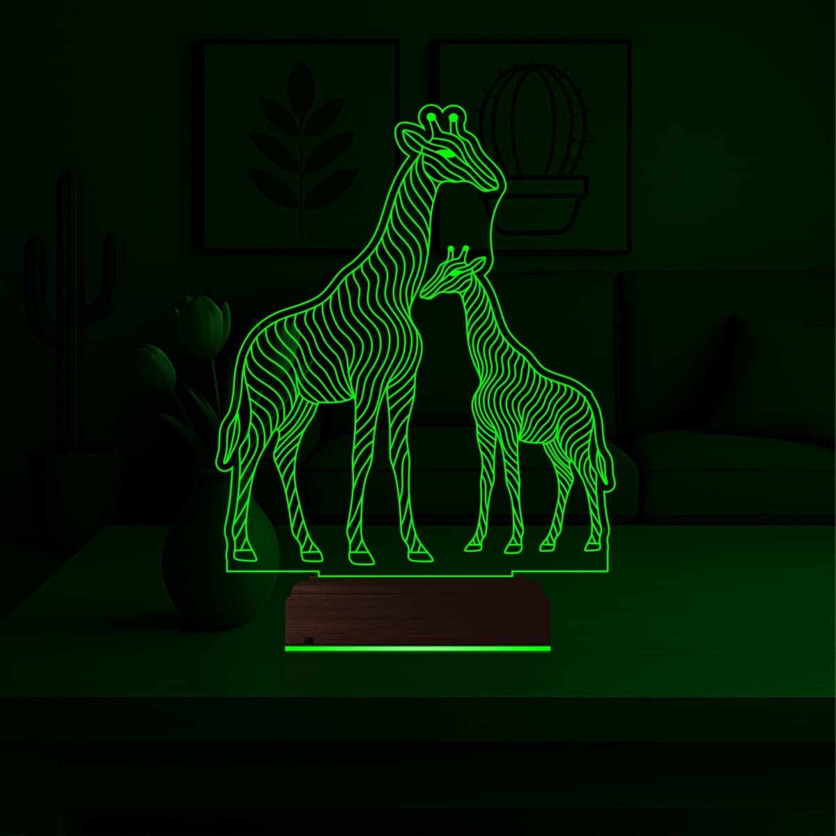 Жирафы — 3D LED Ночник | Подарок семье или ребенку 4