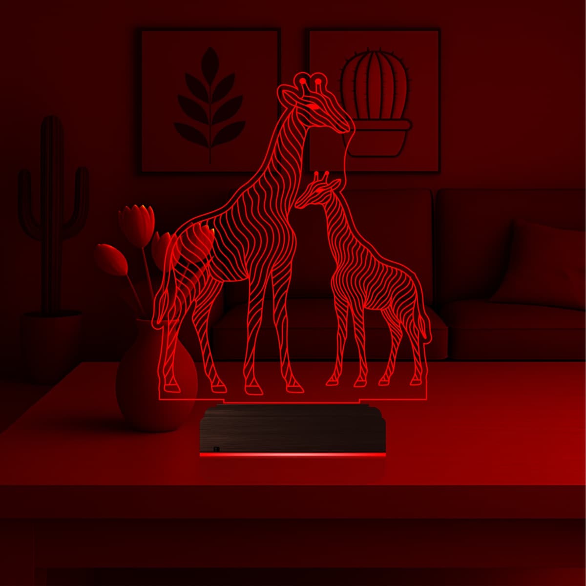 Жирафы — 3D LED Ночник | Подарок семье или ребенку 5