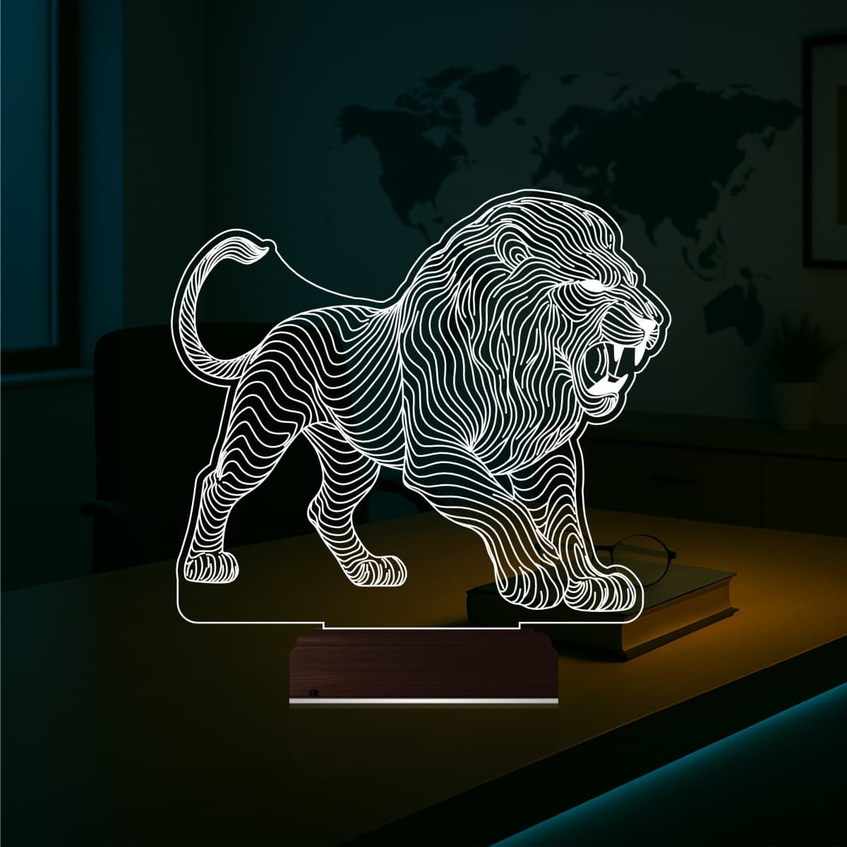 Лев — 3D LED Ночник | Подарок мужчине 1