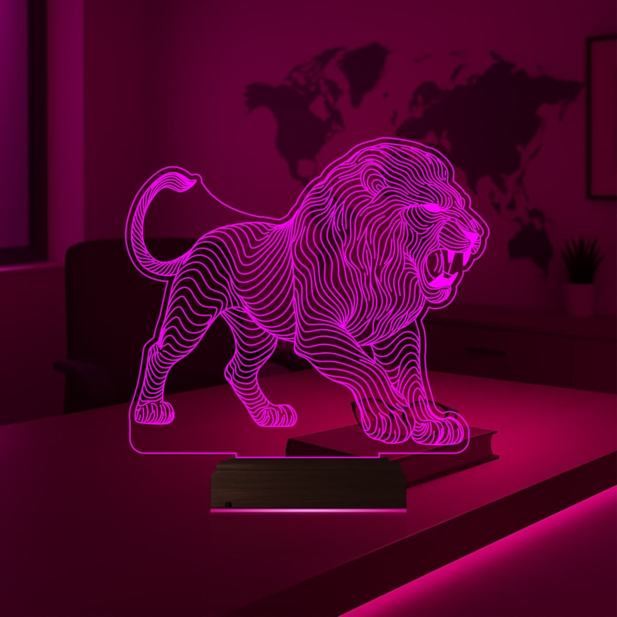 Лев — 3D LED Ночник | Подарок мужчине 3