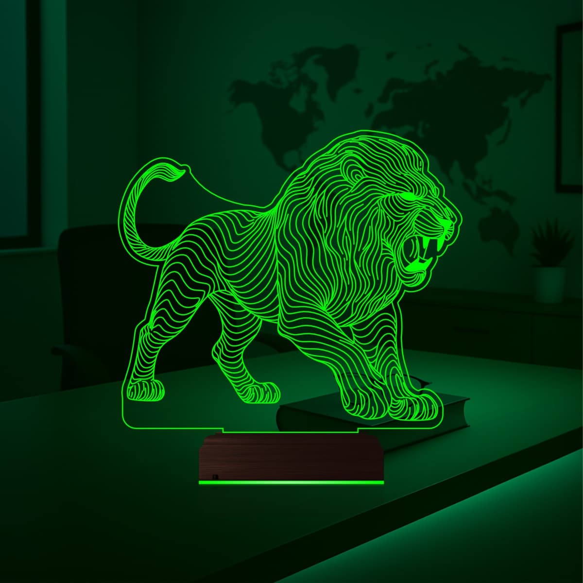 Лев — 3D LED Ночник | Подарок мужчине 4