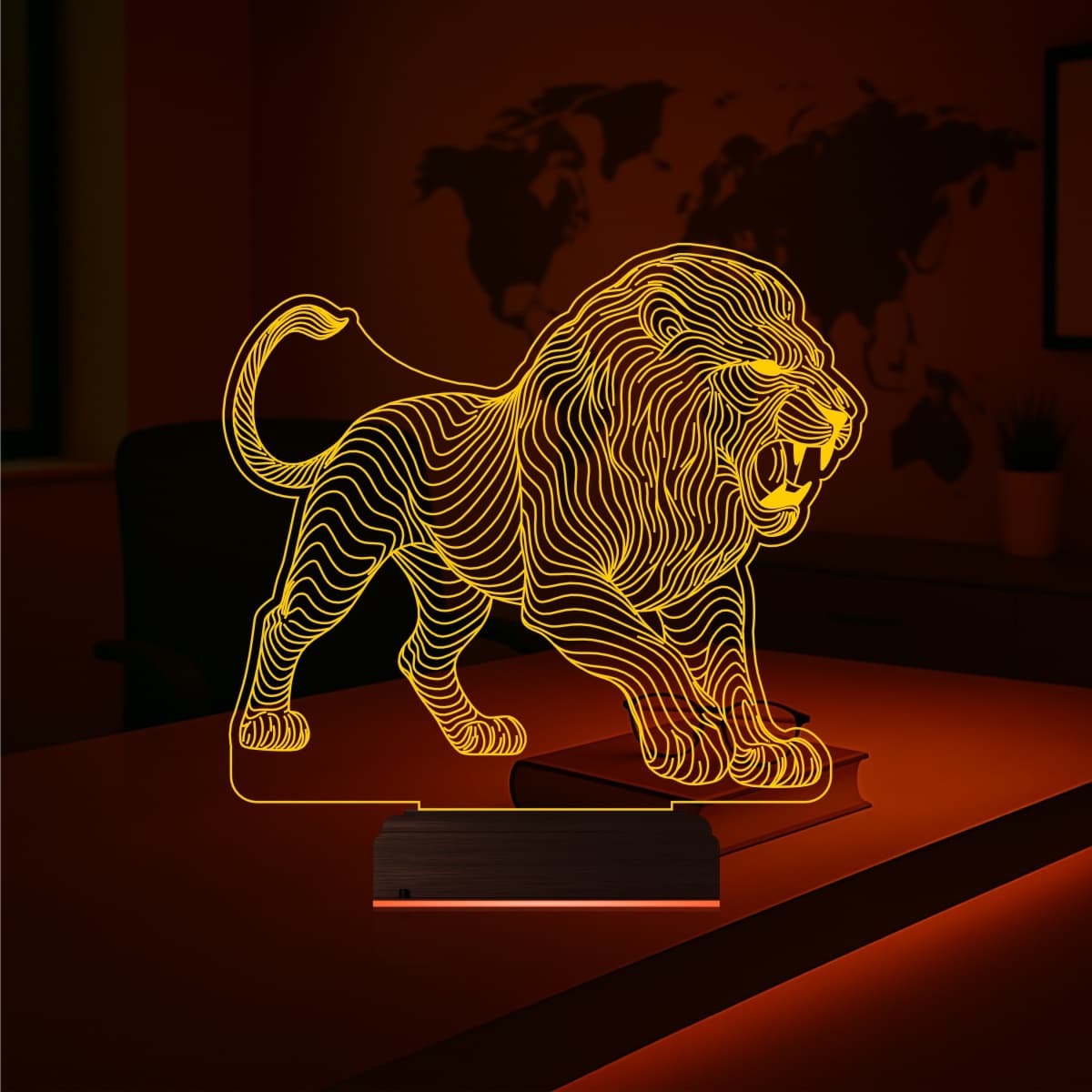 Лев — 3D LED Ночник | Подарок мужчине 6