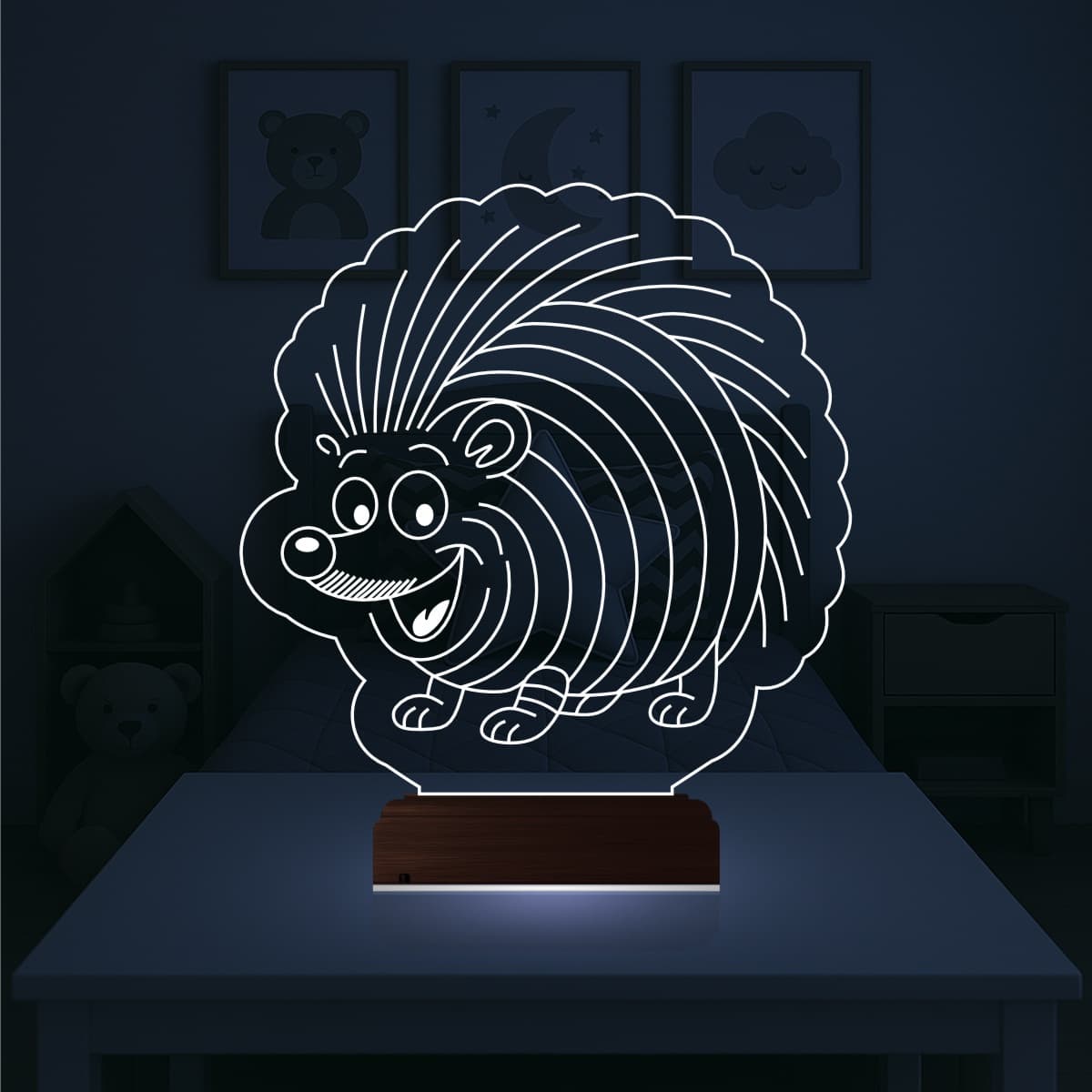 Ёжик — 3D LED Ночник | Подарок ребёнку 1