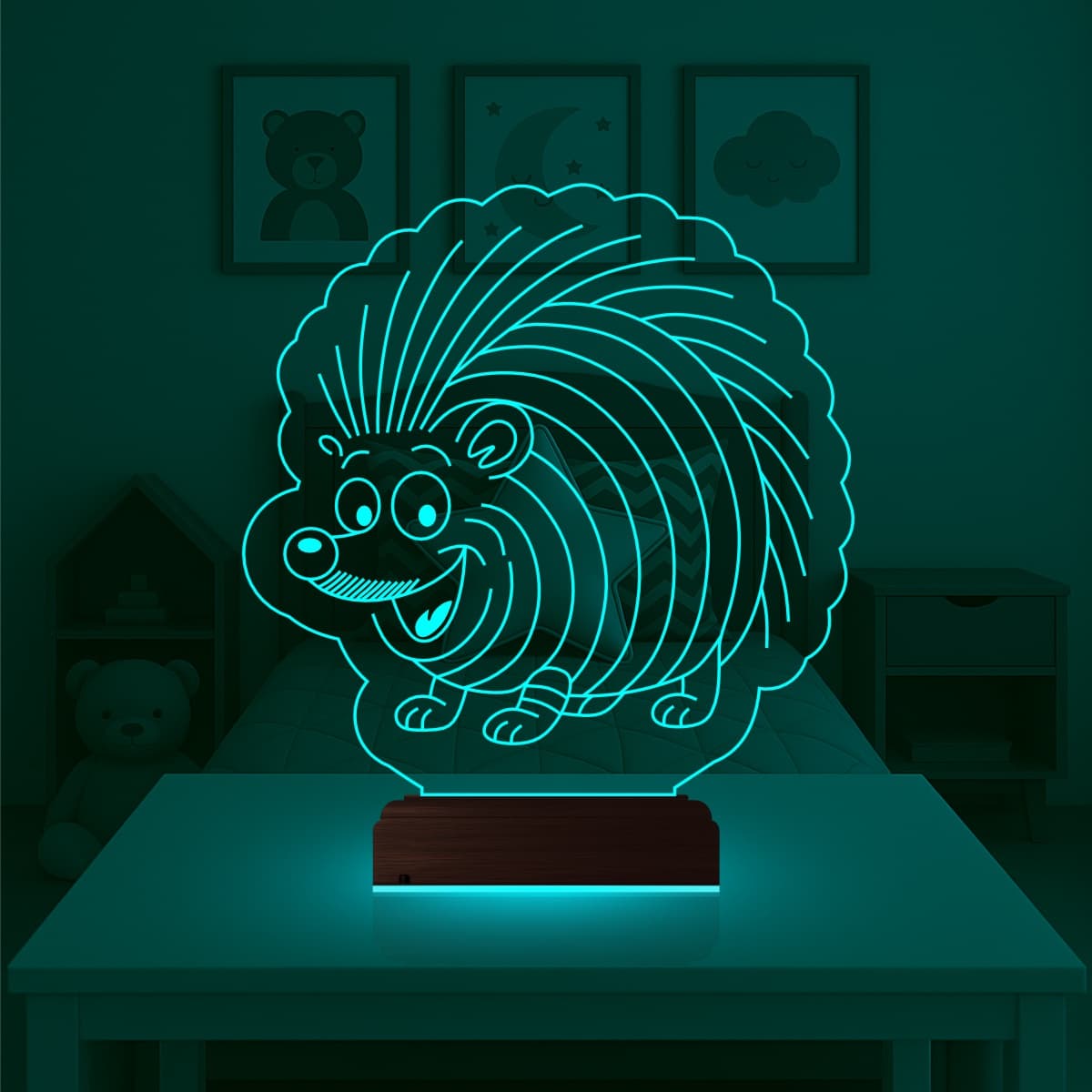 Ёжик — 3D LED Ночник | Подарок ребёнку 2