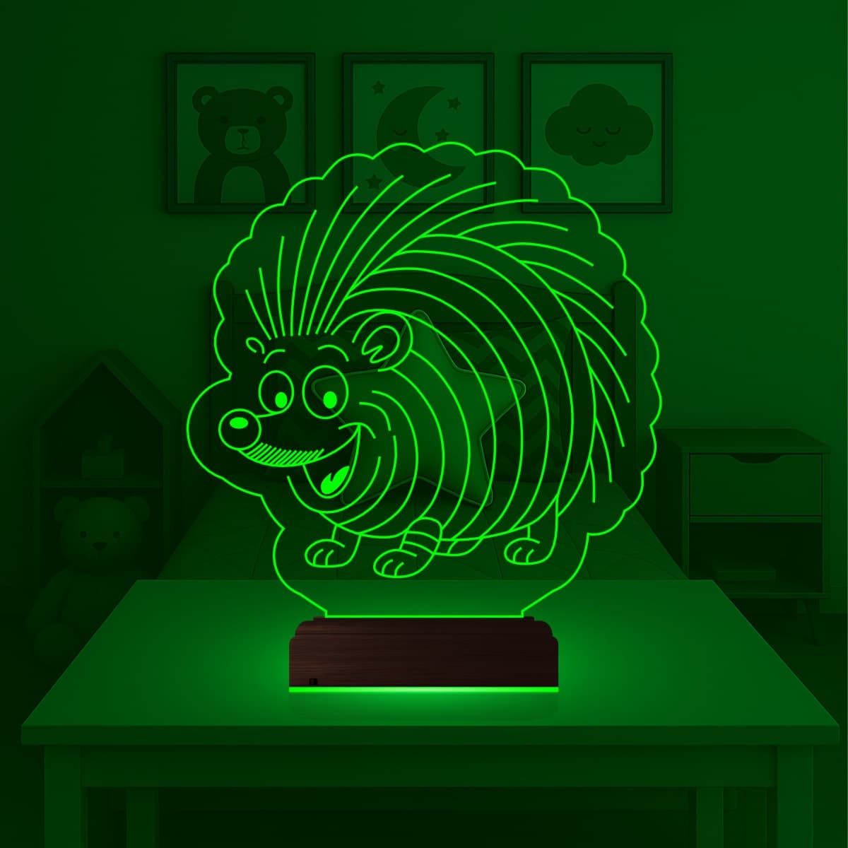 Ёжик — 3D LED Ночник | Подарок ребёнку 4