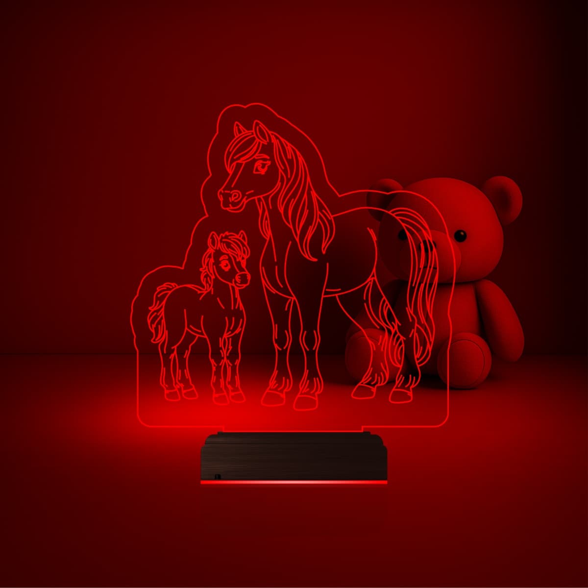Лошади — 3D LED Ночник | Подарок для детей и семьи 3
