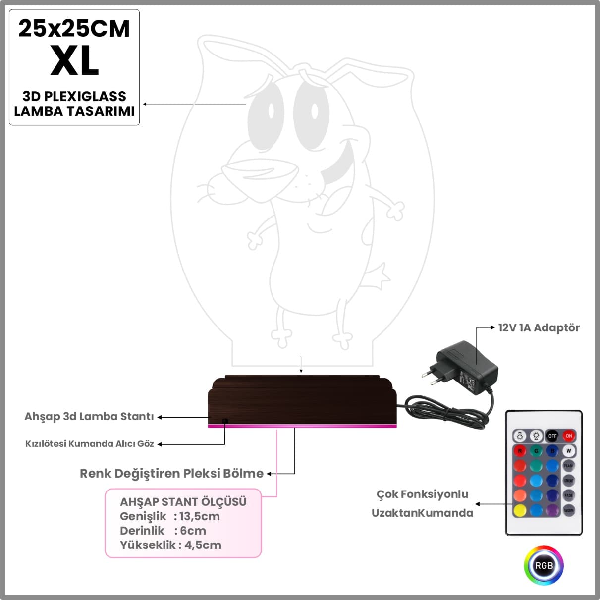 Кураж — 3D LED Ночник | Подарок детям 7