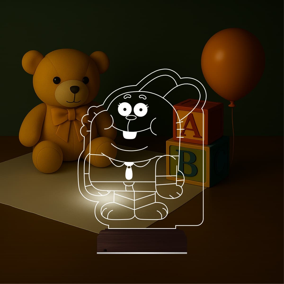 Кролик Ричард — 3D LED Ночник | Подарок детям 2