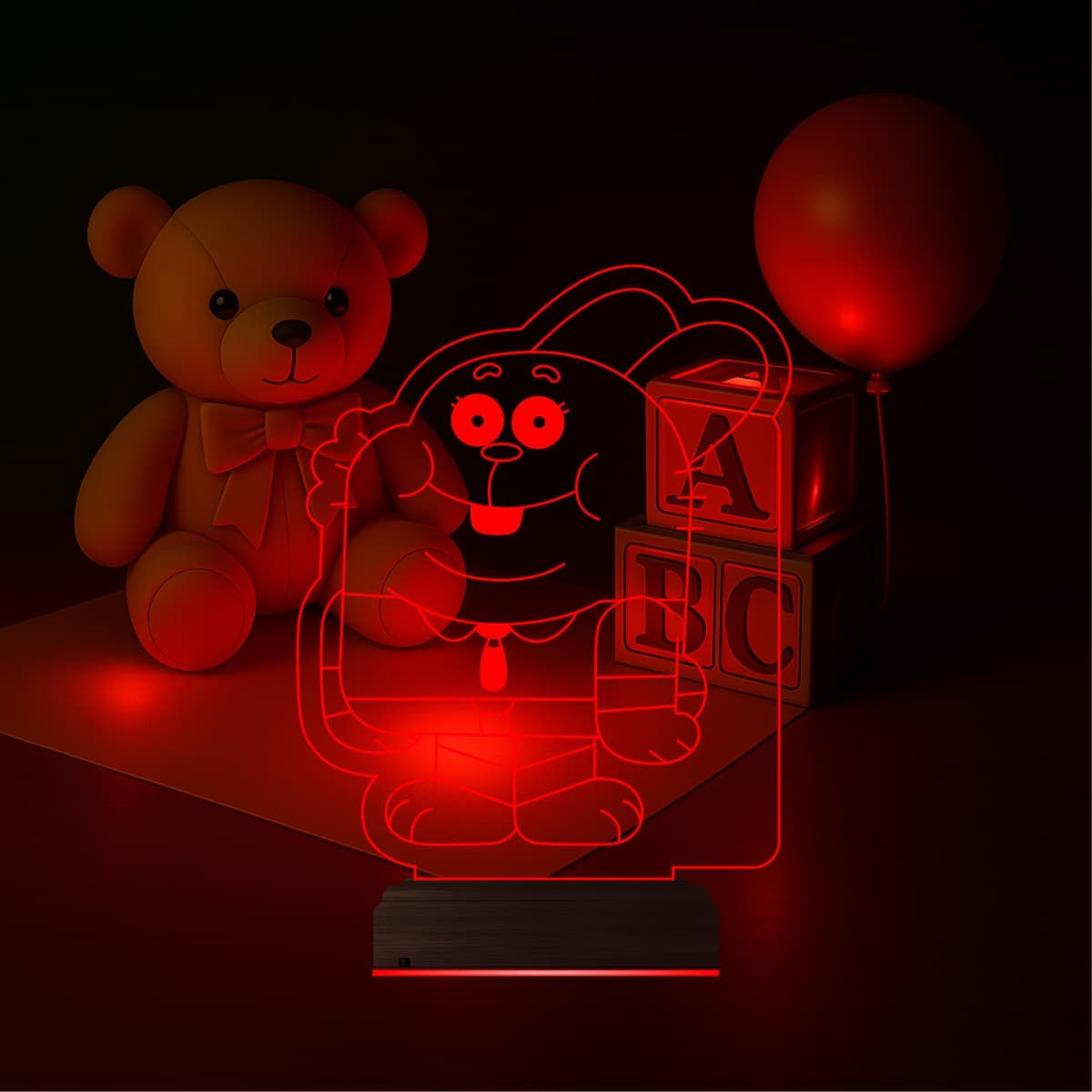 Кролик Ричард — 3D LED Ночник | Подарок детям 3