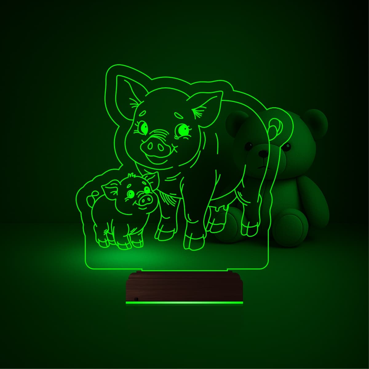 Свинья и поросенок — 3D LED Ночник | Подарок детям 4
