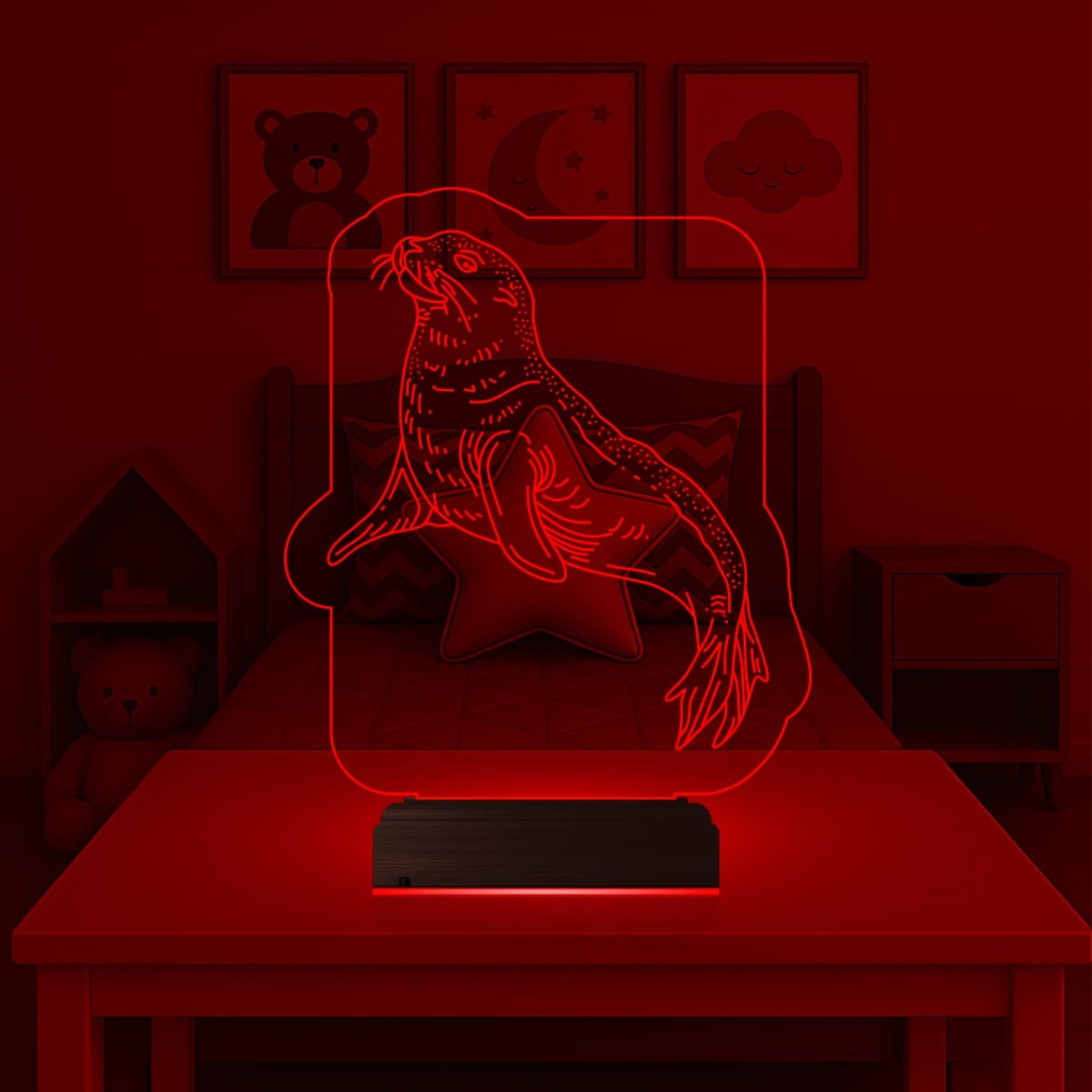 Морской котик 3D Ночник 3