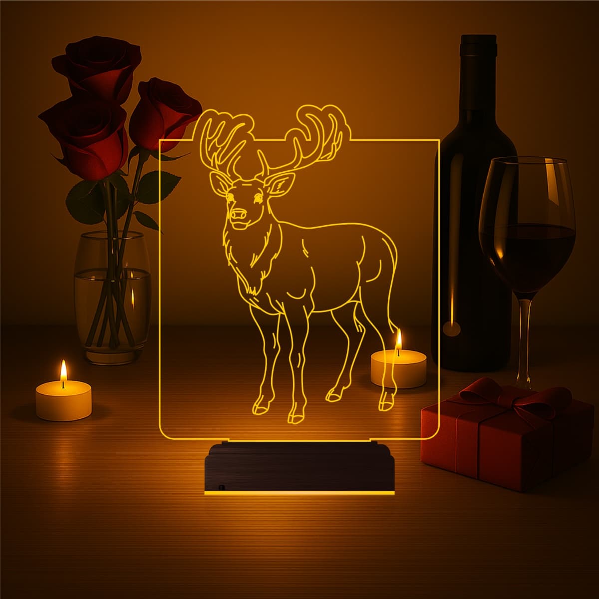 Олень — 3D LED Ночник | Романтический подарок 1