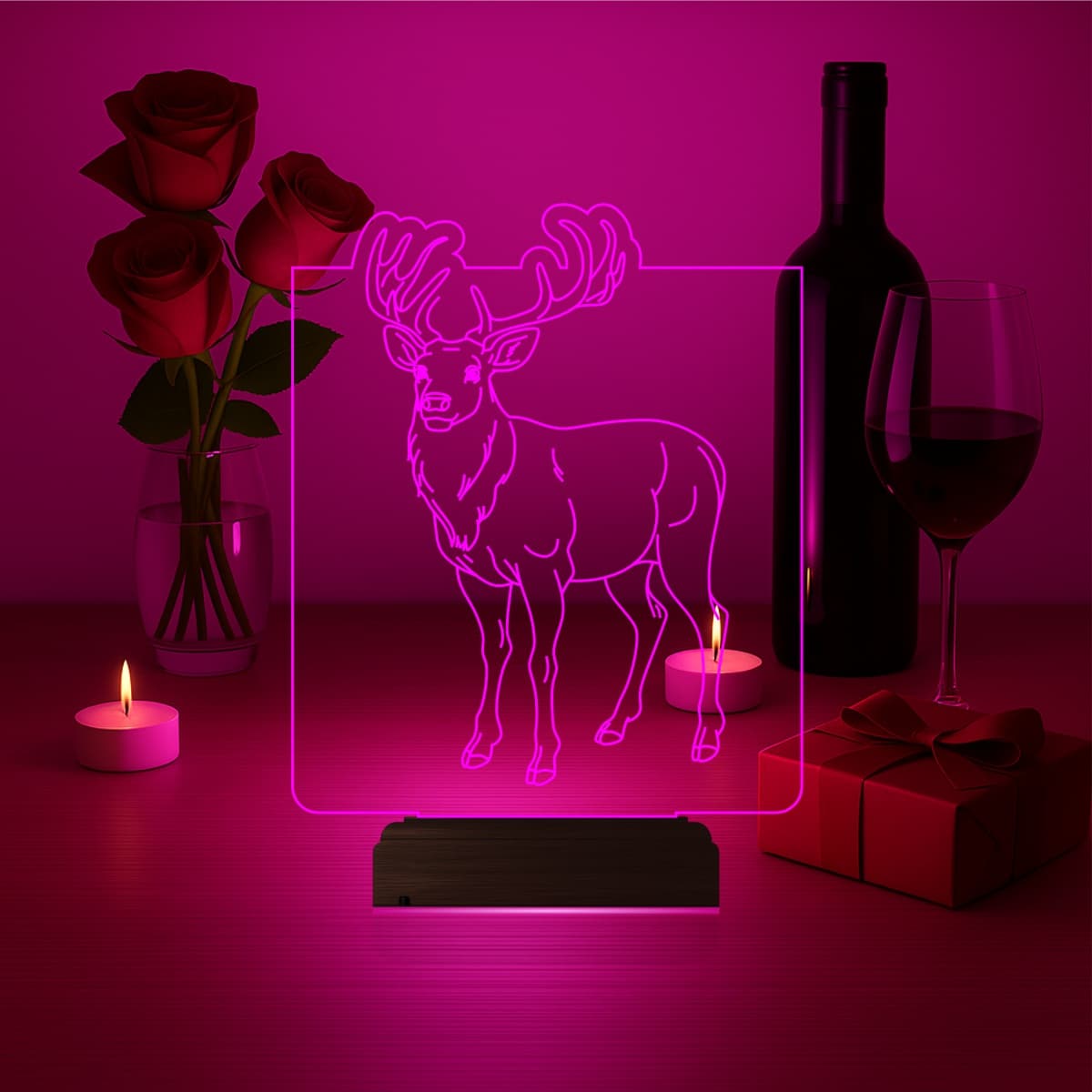 Олень — 3D LED Ночник | Романтический подарок 4