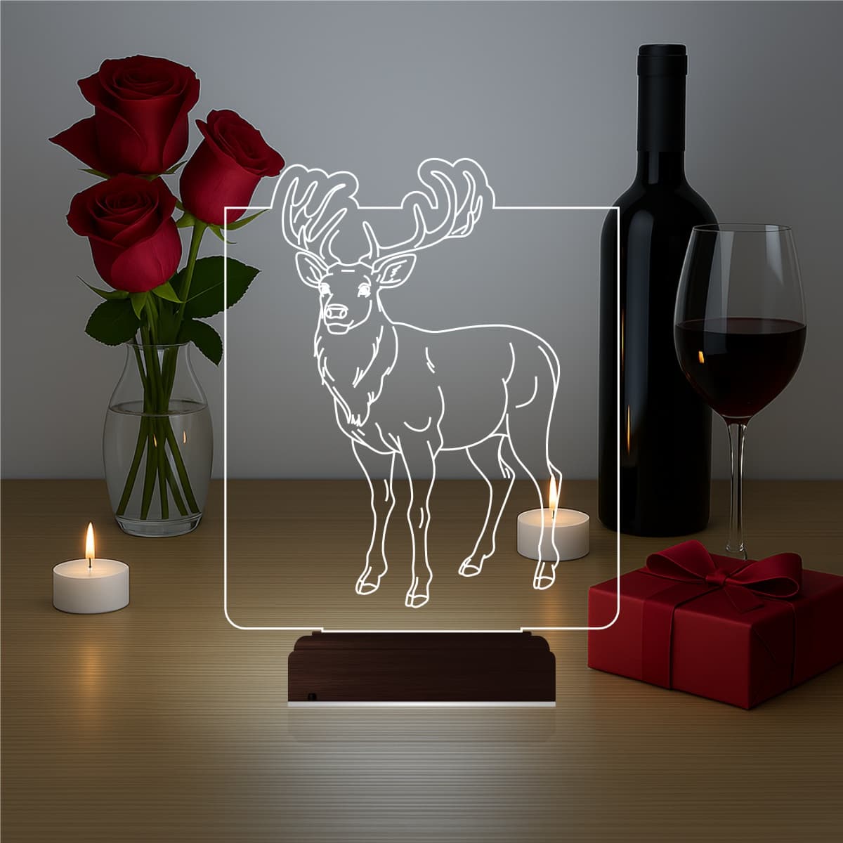 Олень — 3D LED Ночник | Романтический подарок 6