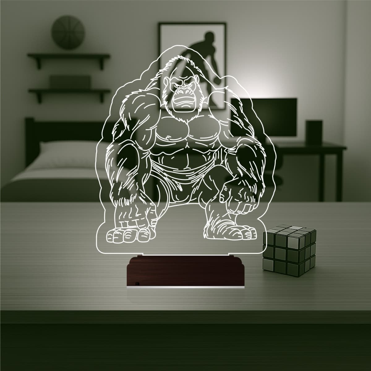 Горилла — 3D LED Ночник | Подарок мужчине или ребенку 2