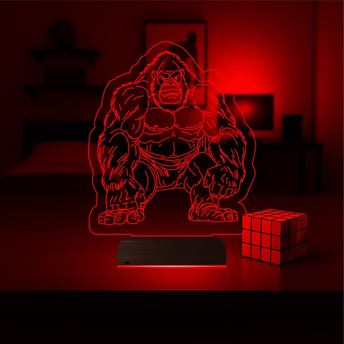 Горилла — 3D LED Ночник | Подарок мужчине или ребенку 5