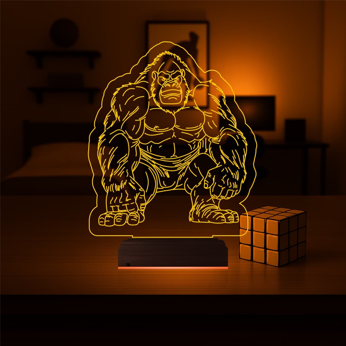 Горилла — 3D LED Ночник | Подарок мужчине или ребенку 6