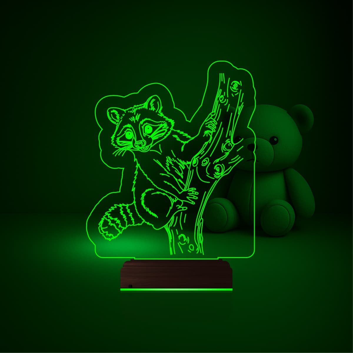 Енот — 3D LED Ночник | Оригинальный подарок ребенку 4