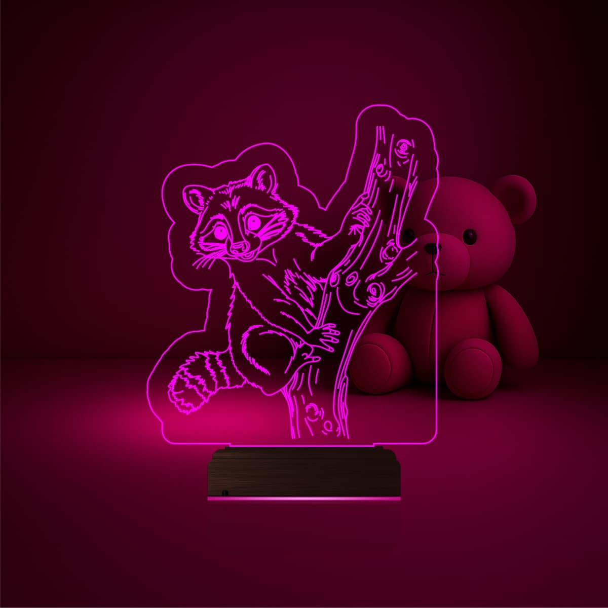 Енот — 3D LED Ночник | Оригинальный подарок ребенку 6