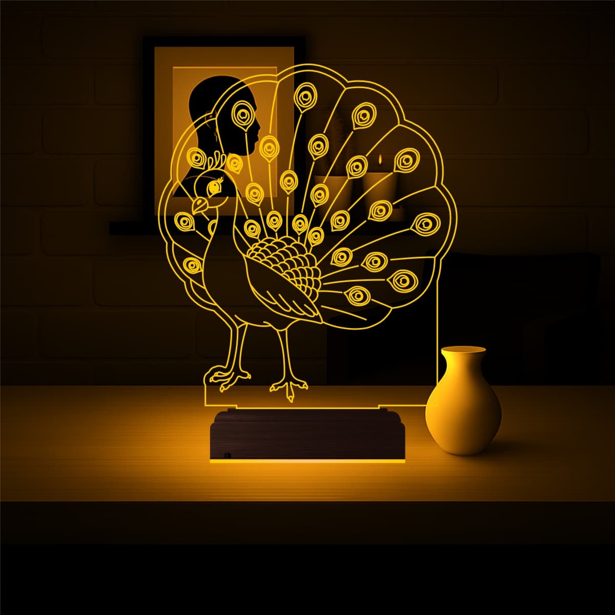 Павлин — 3D LED Ночник | Оригинальный подарок 1