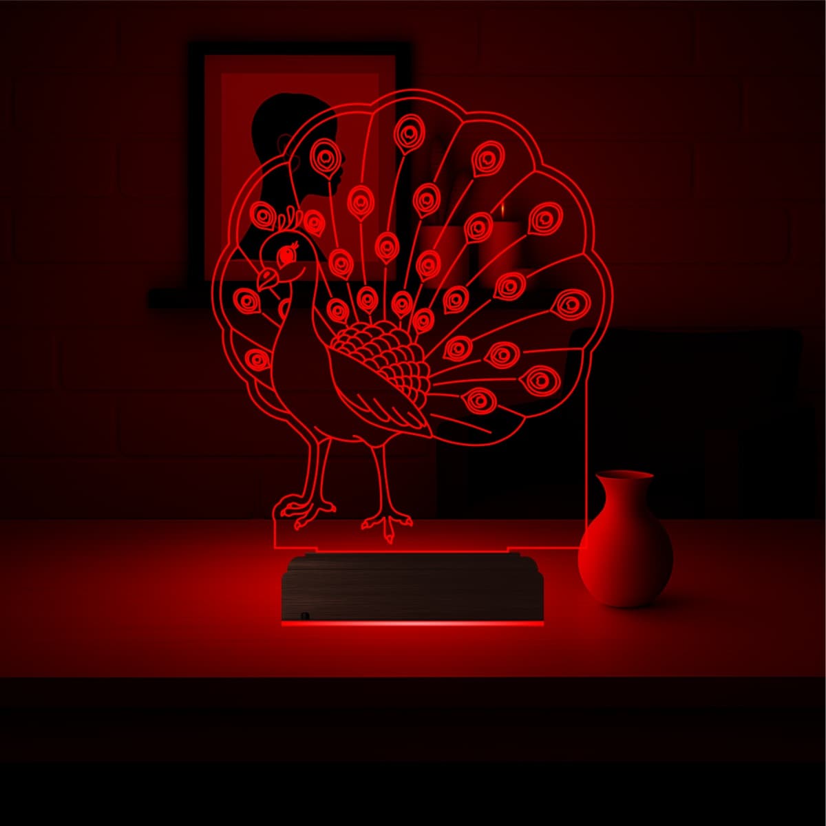 Павлин — 3D LED Ночник | Оригинальный подарок 2