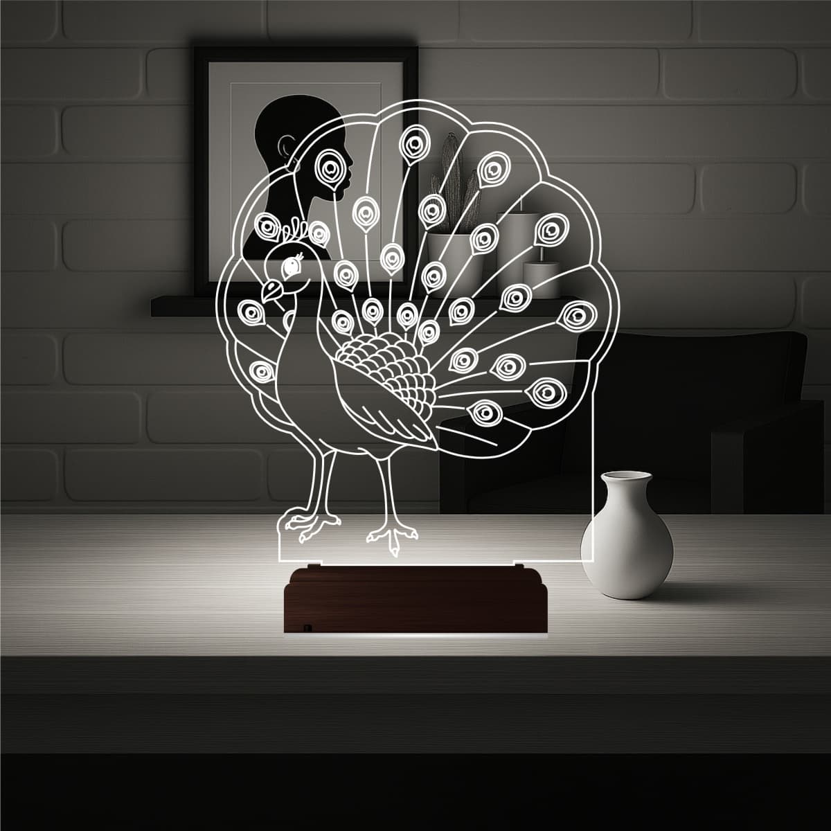 Павлин — 3D LED Ночник | Оригинальный подарок 6