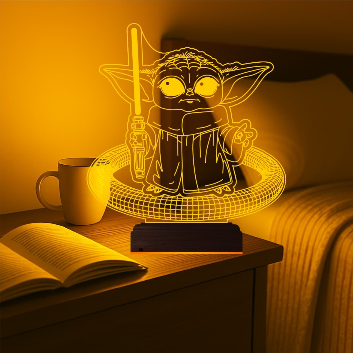 Малыш Йода — 3D LED Ночник | Подарок фанату Звездных войн 3
