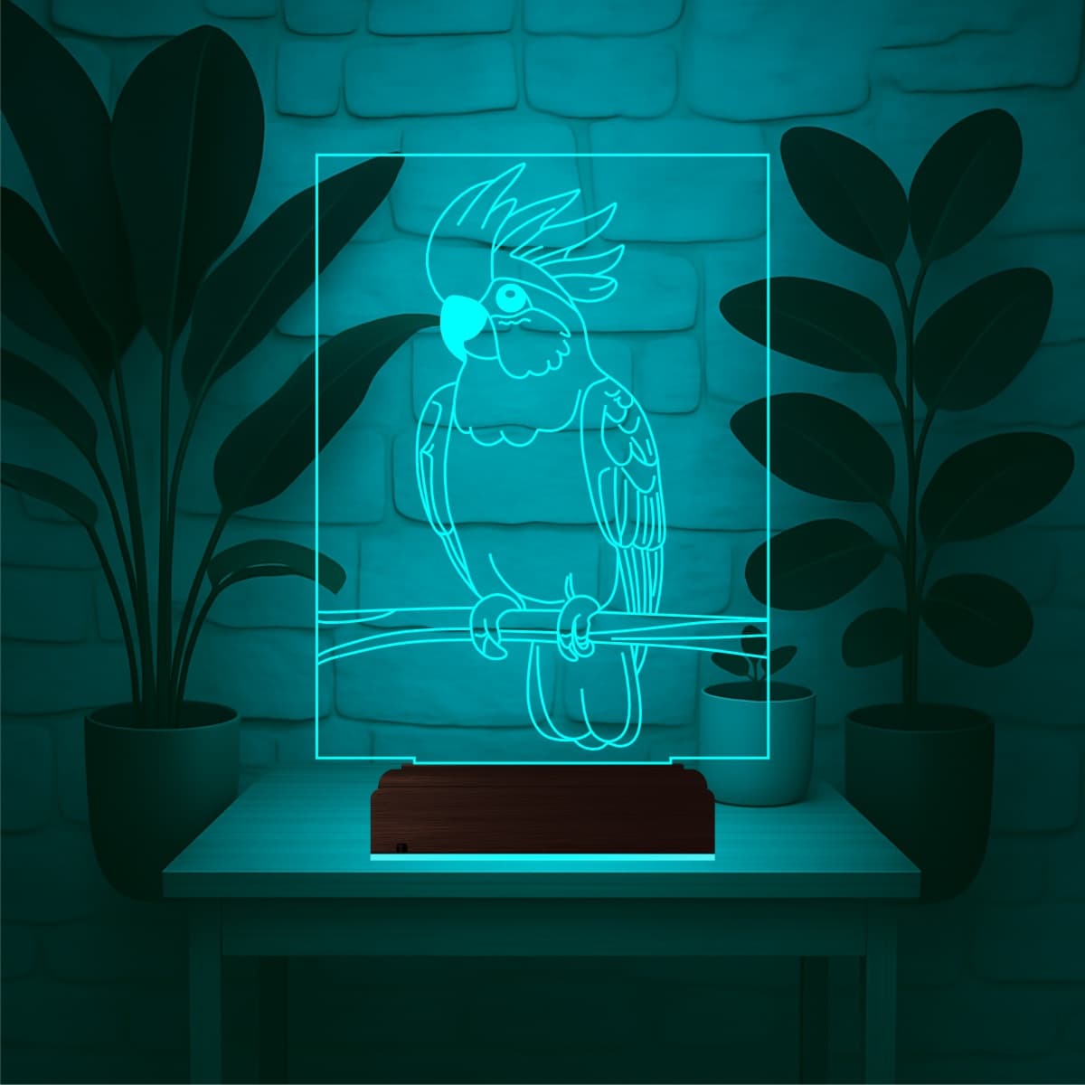 Попугай Какаду — 3D LED Ночник | Оригинальный подарок 5