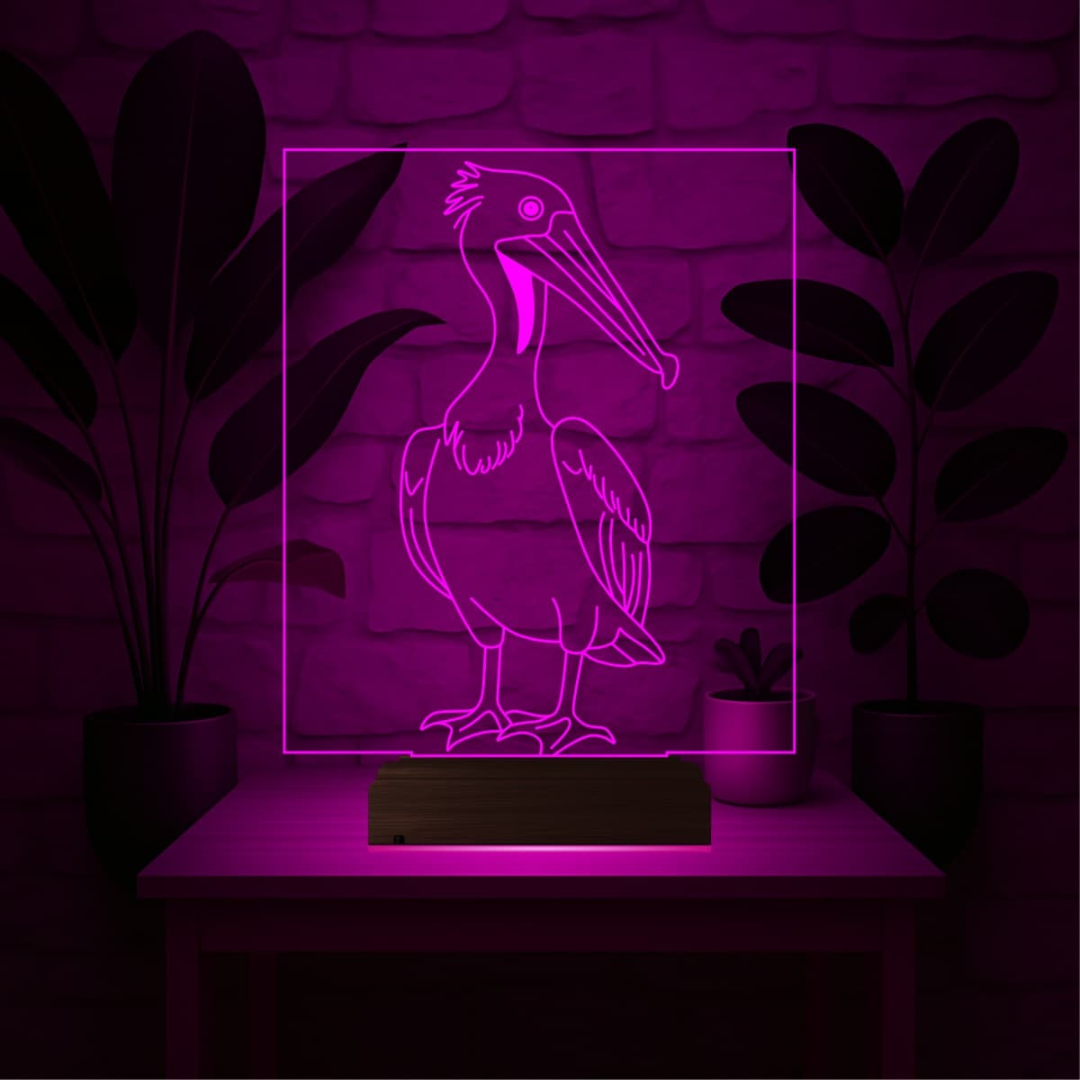 Пеликан — 3D LED Ночник | Подарок детям и любителям природы 1