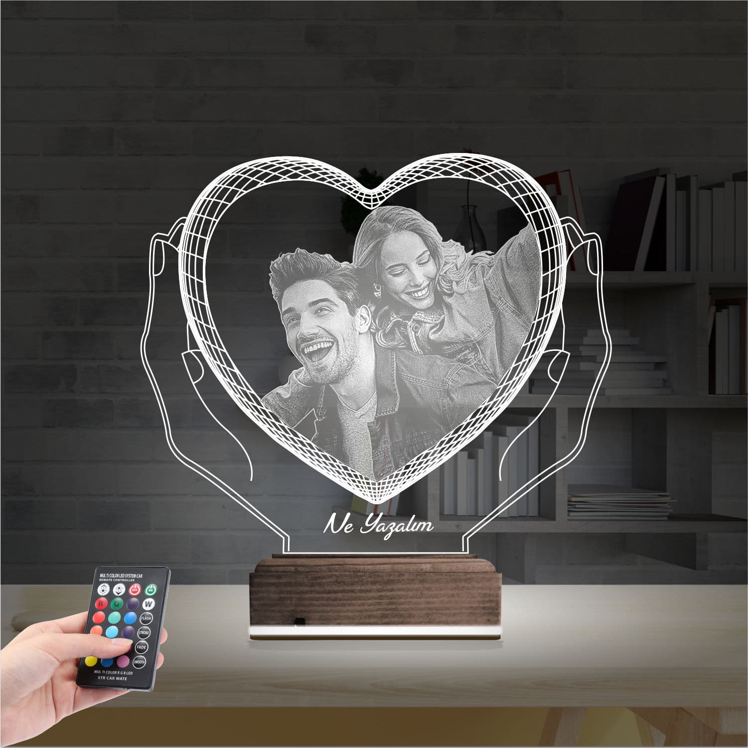 Влюбленная пара в сердце — 3D LED Ночник | Романтический подарок 2