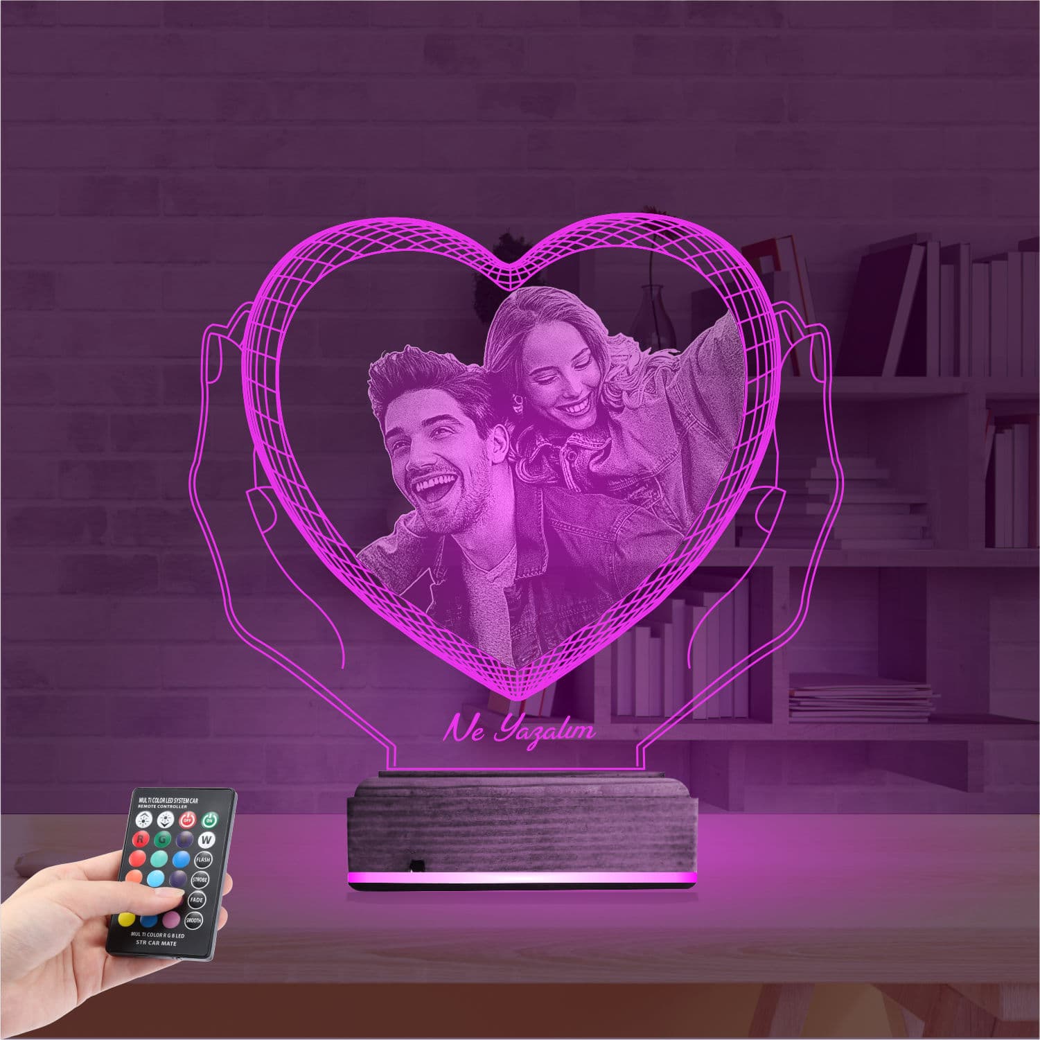 Влюбленная пара в сердце — 3D LED Ночник | Романтический подарок 4