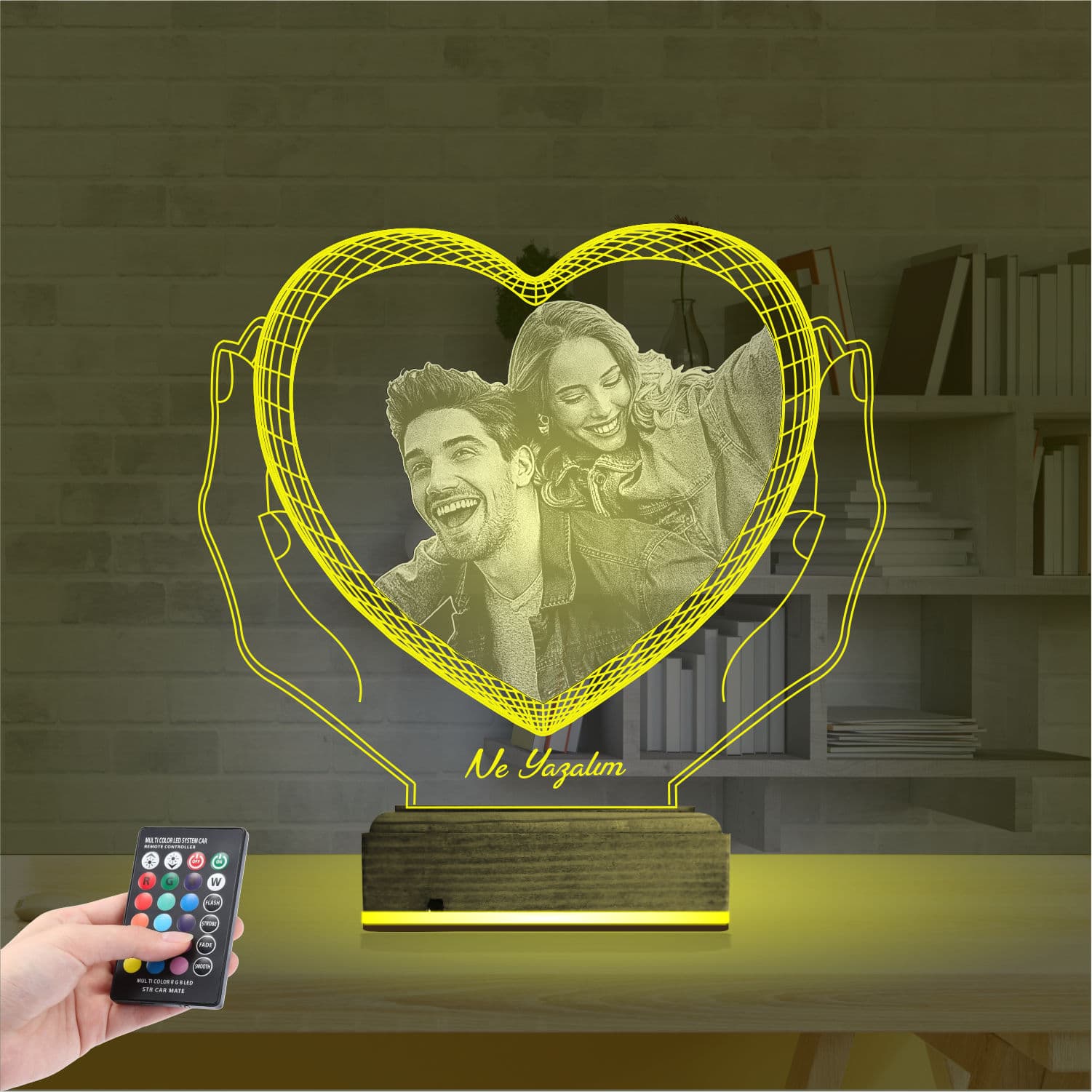 Влюбленная пара в сердце — 3D LED Ночник | Романтический подарок 5