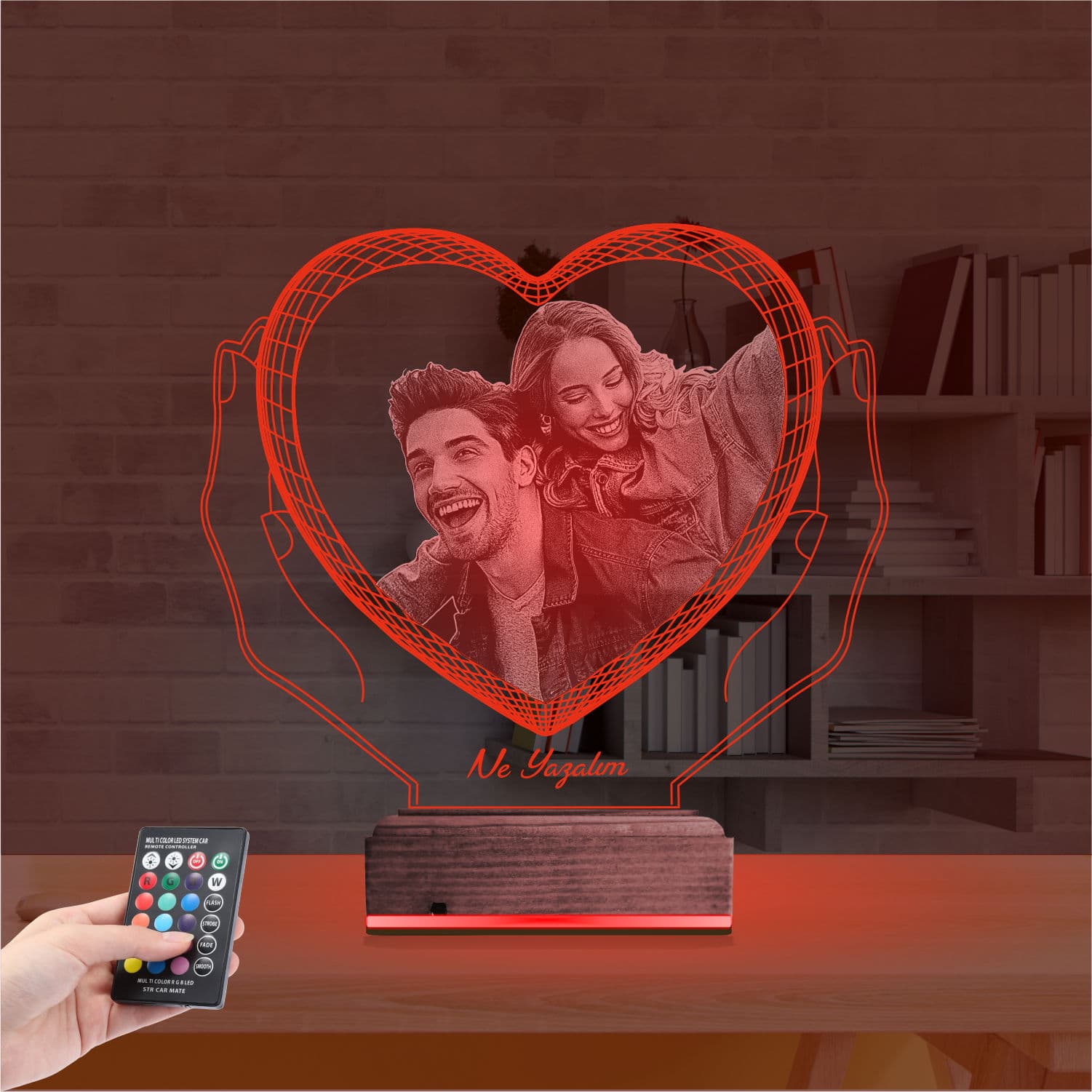 Влюбленная пара в сердце — 3D LED Ночник | Романтический подарок 7