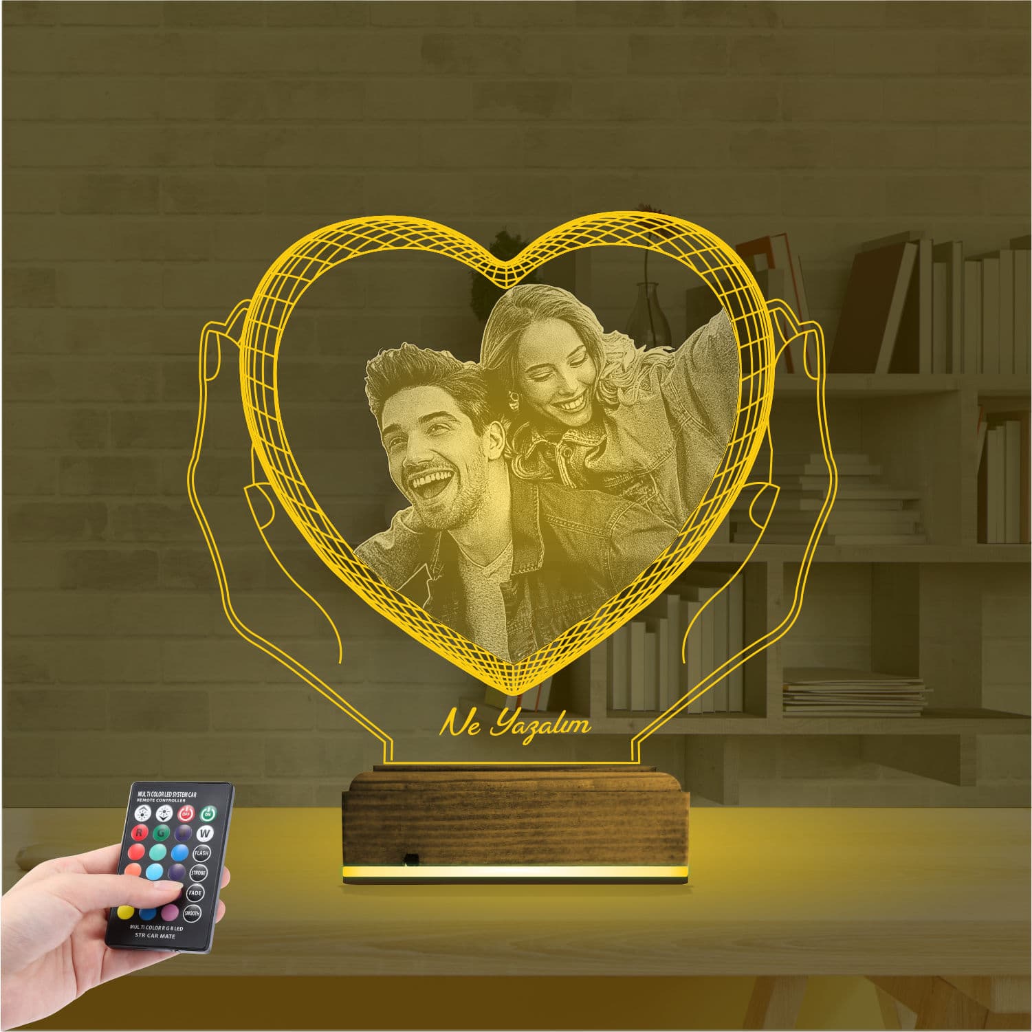 Влюбленная пара в сердце — 3D LED Ночник | Романтический подарок 8
