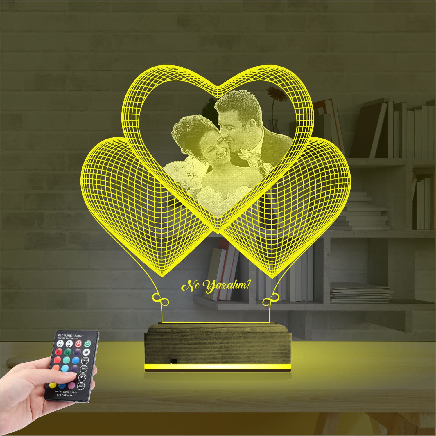 Сердца с Вашим Фото 3D Ночник 5