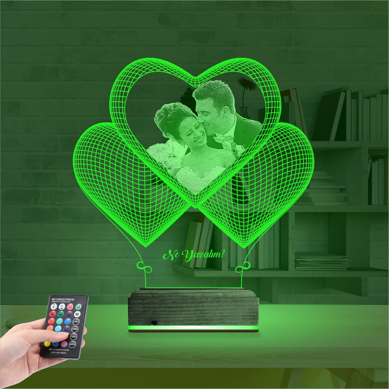 Сердца с Вашим Фото 3D Ночник 6