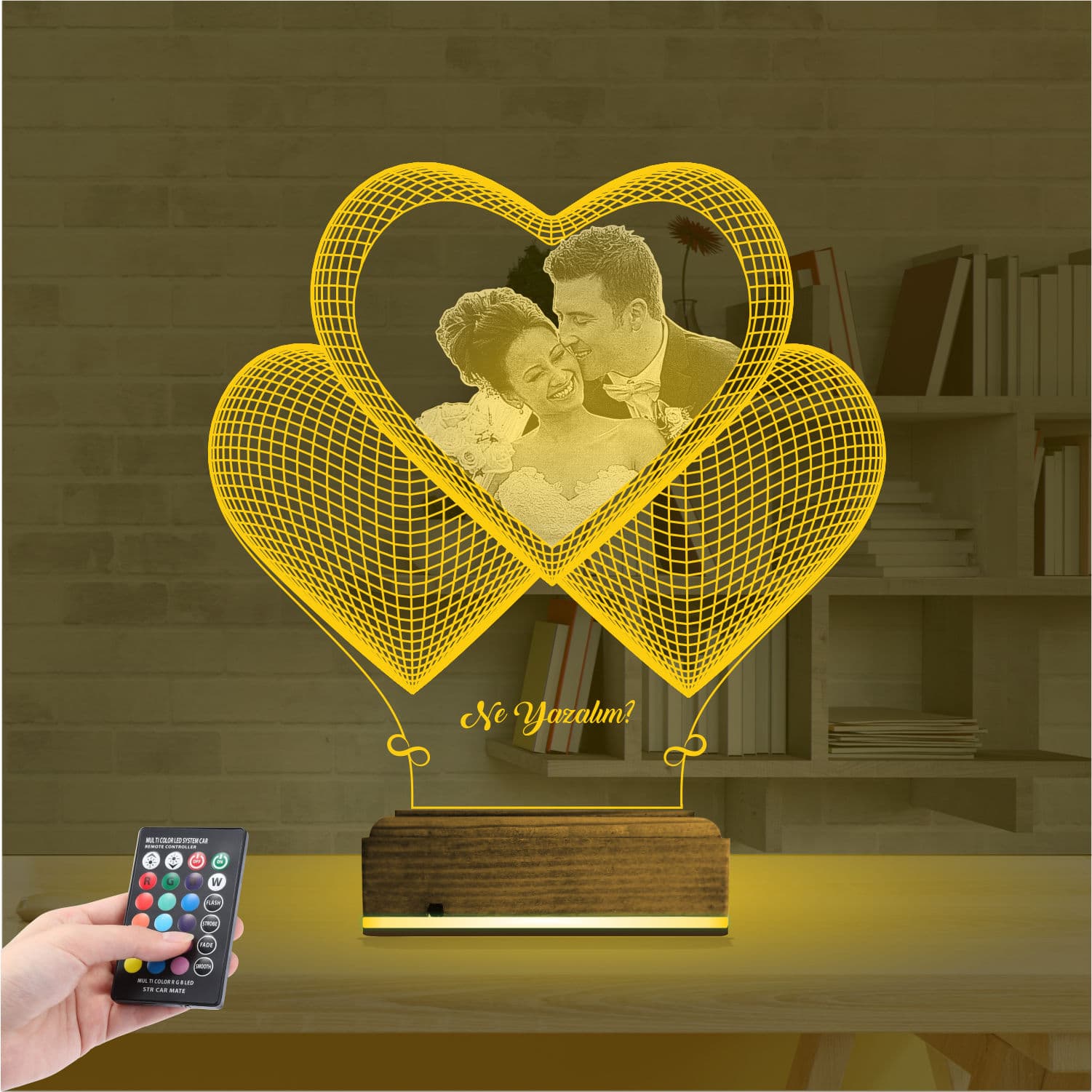 Сердца с Вашим Фото 3D Ночник 8