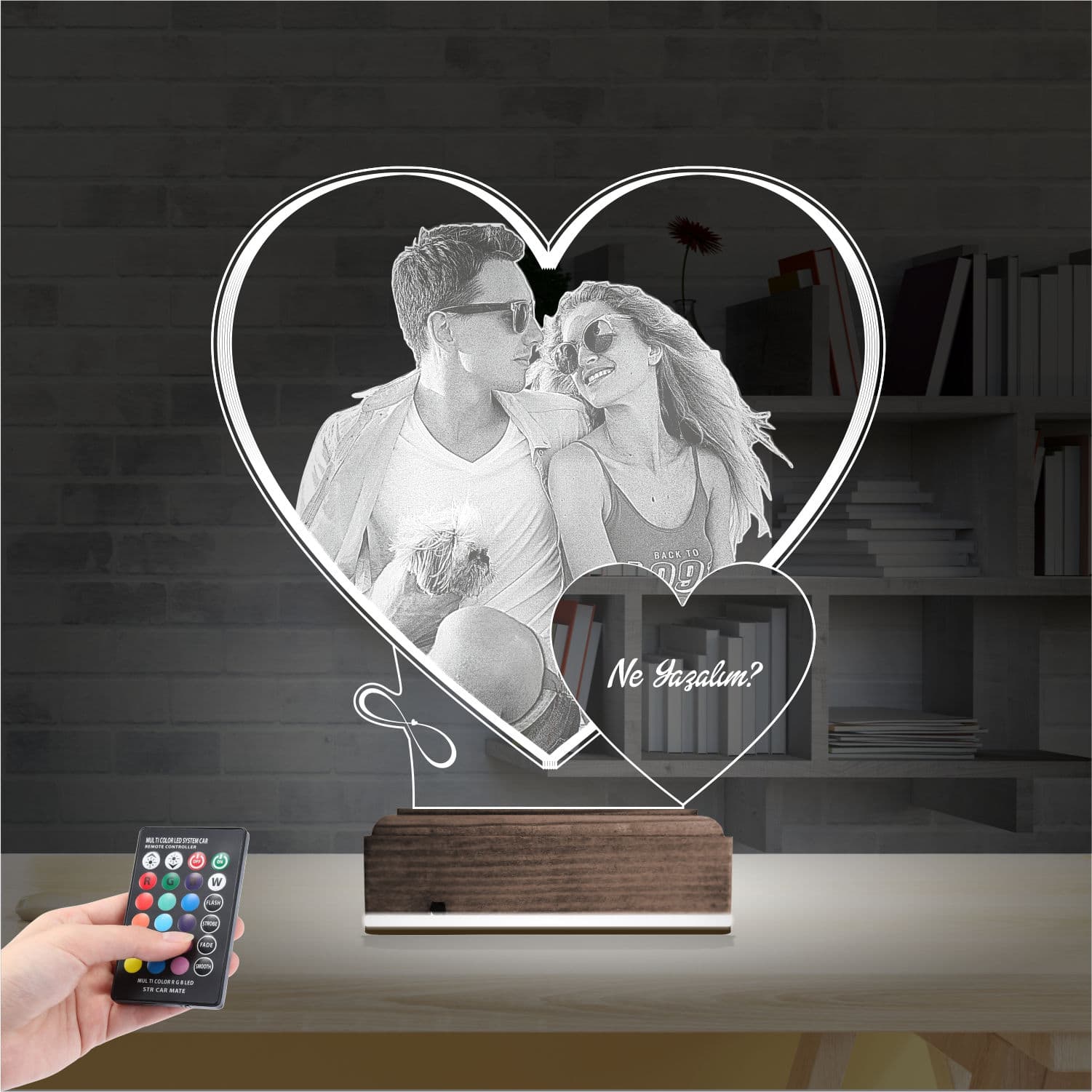 Влюбленная пара в сердце — 3D LED Ночник | Подарок любимым 2