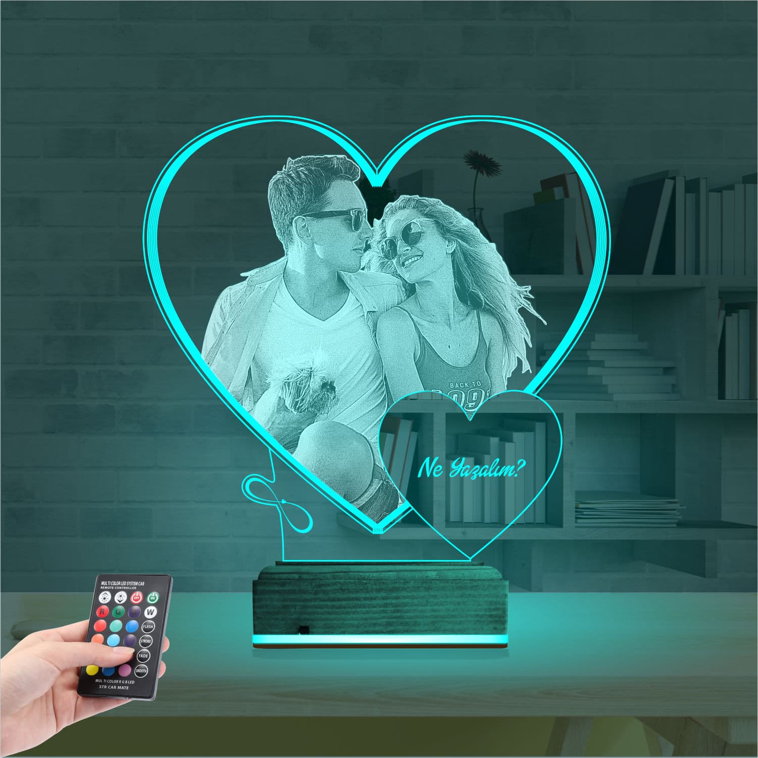 Влюбленная пара в сердце — 3D LED Ночник | Подарок любимым 3