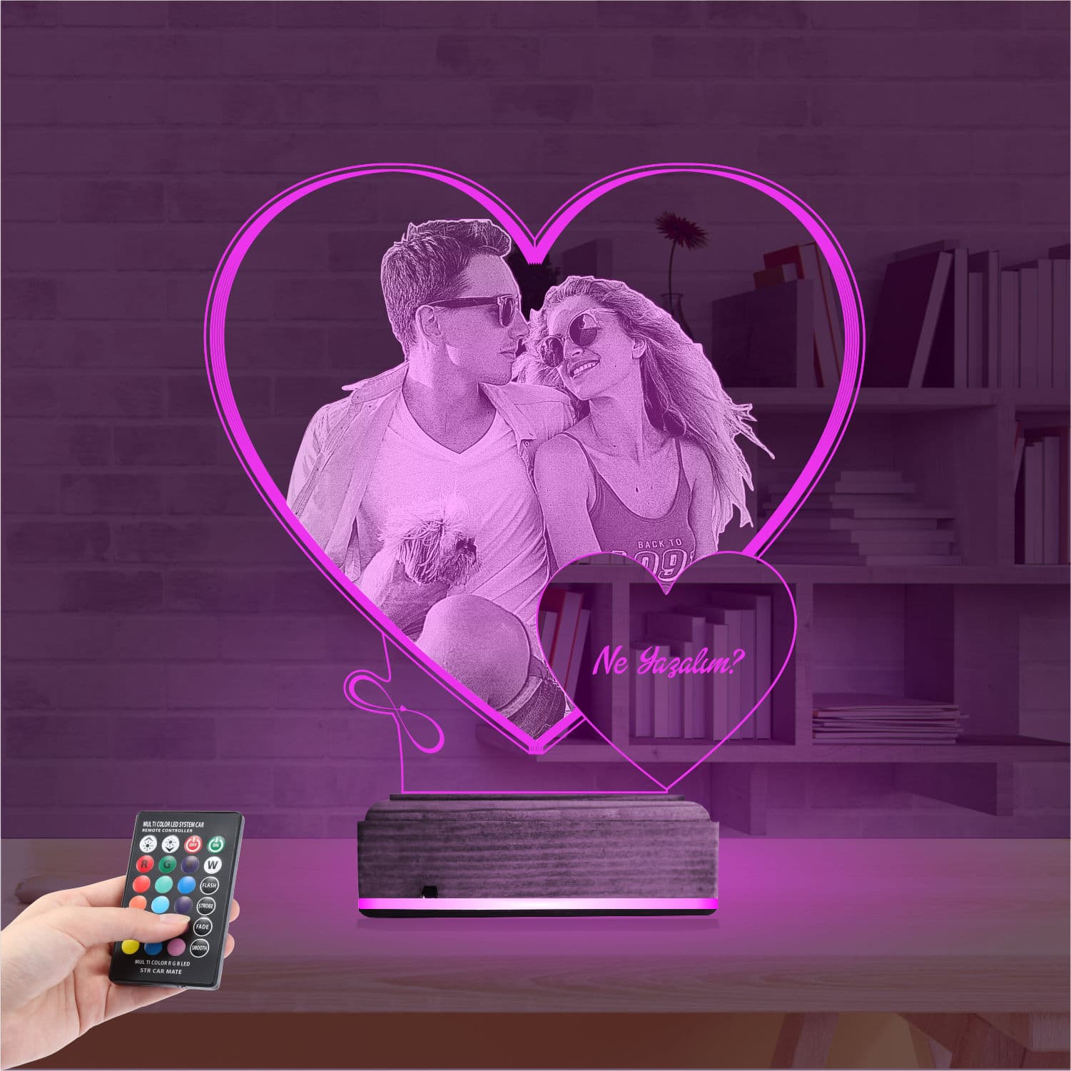 Влюбленная пара в сердце — 3D LED Ночник | Подарок любимым 4