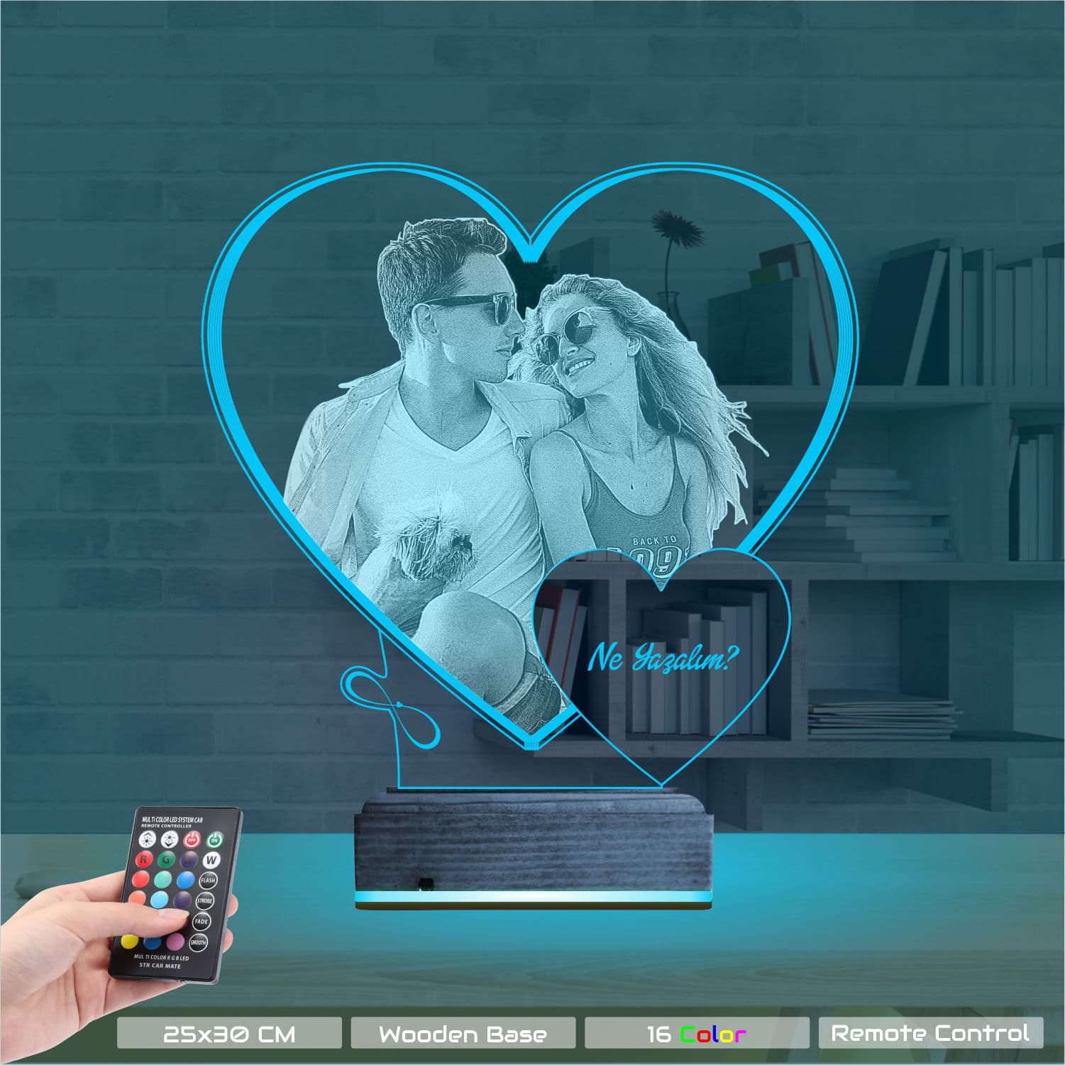 Влюбленная пара в сердце — 3D LED Ночник | Подарок любимым 9