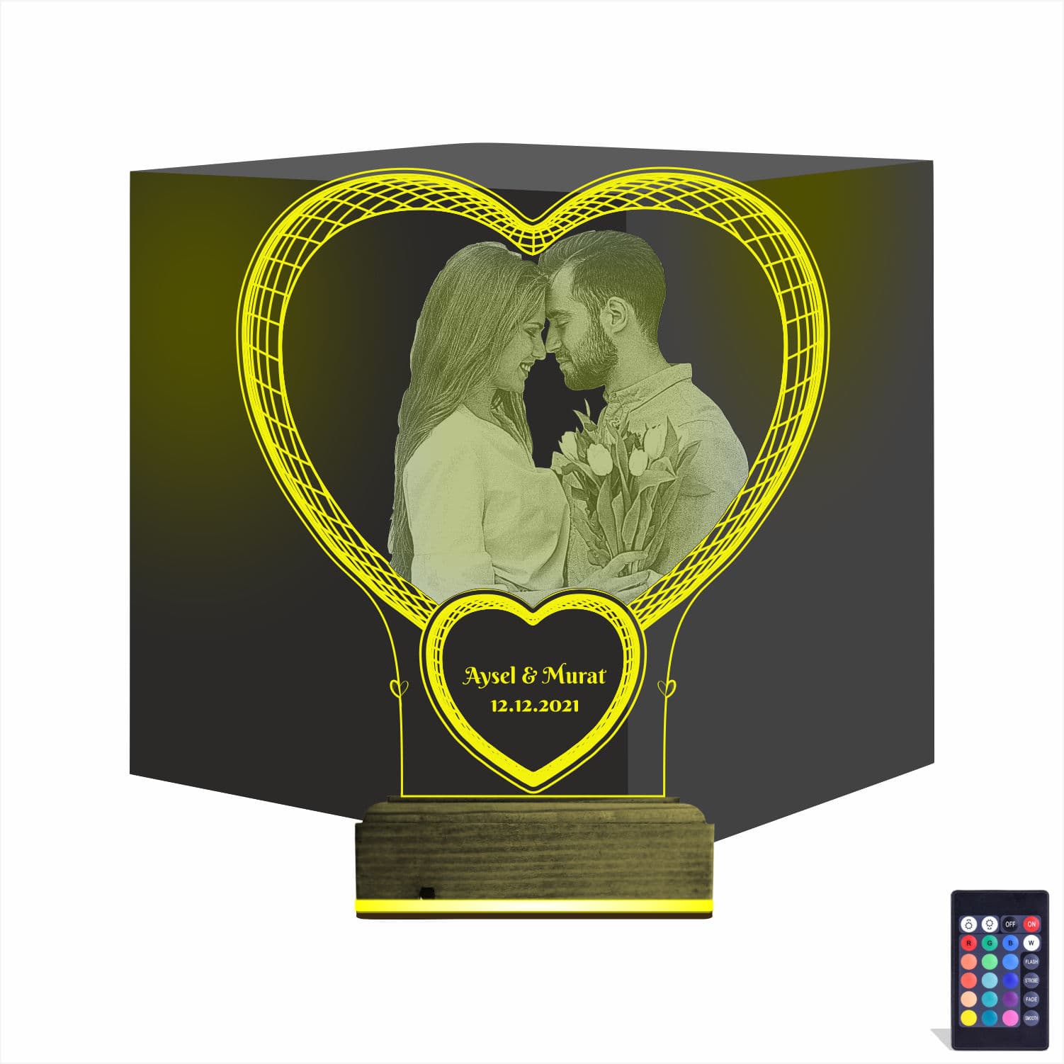 Сердце с фото — 3D LED Ночник | Подарок на годовщину 1