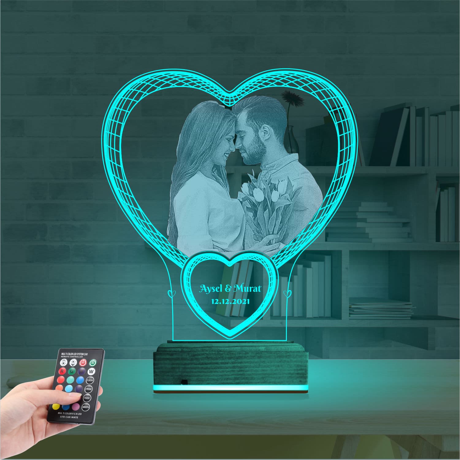 Сердце с фото — 3D LED Ночник | Подарок на годовщину 3