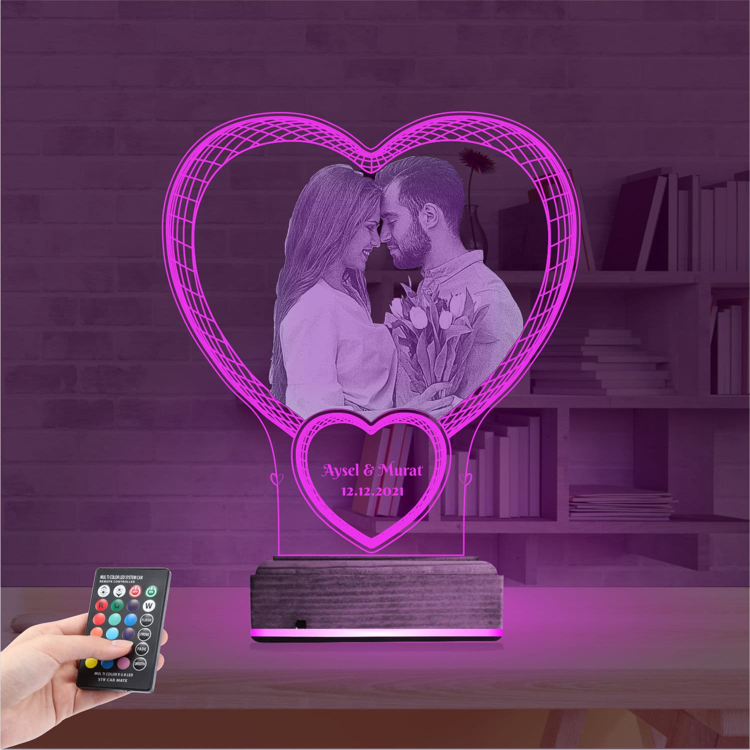 Сердце с фото — 3D LED Ночник | Подарок на годовщину 4