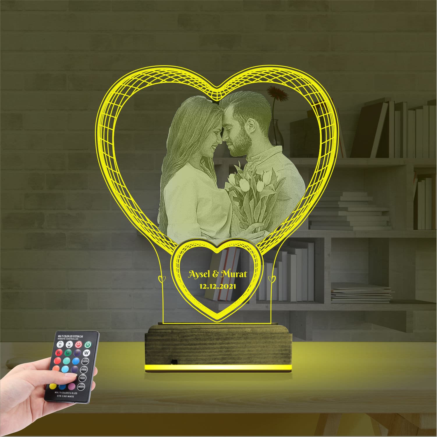 Сердце с фото — 3D LED Ночник | Подарок на годовщину 5