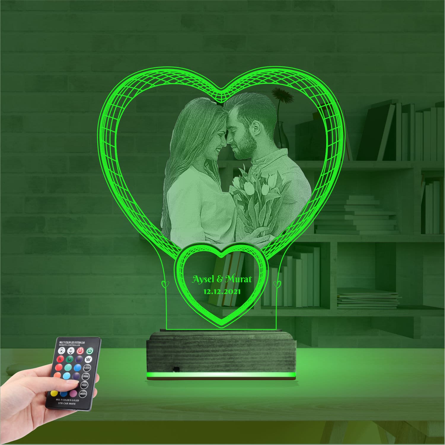 Сердце с фото — 3D LED Ночник | Подарок на годовщину 6