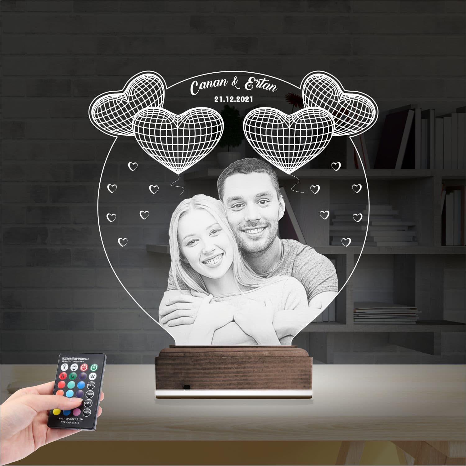 Фото и Сердца — 3D LED Ночник | Романтический подарок 2