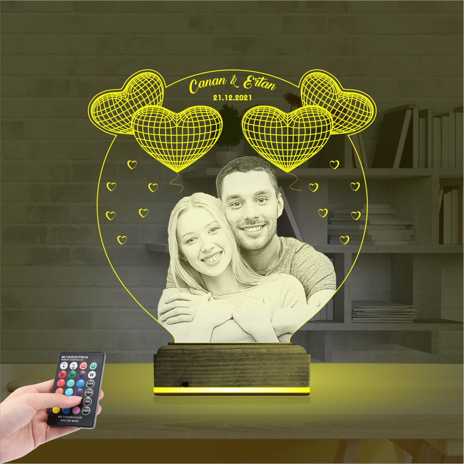 Фото и Сердца — 3D LED Ночник | Романтический подарок 5