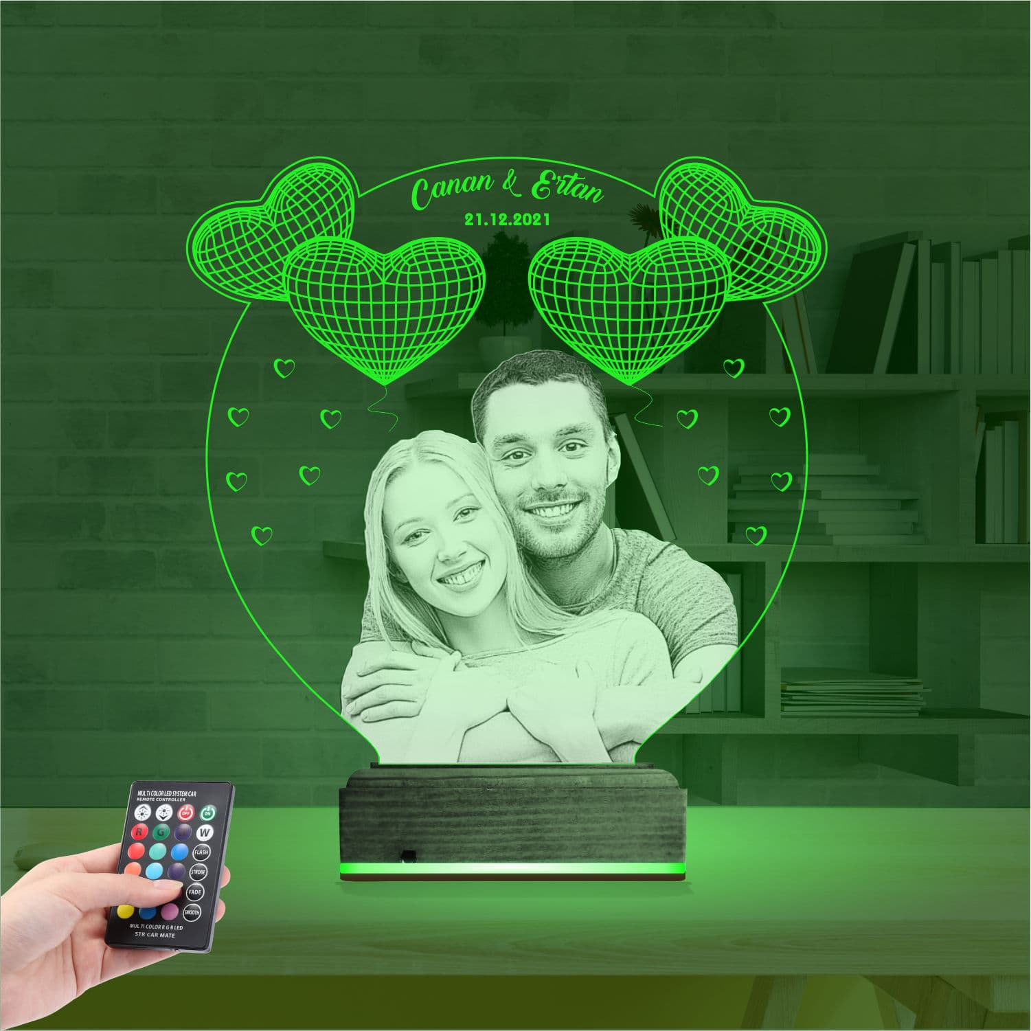 Фото и Сердца — 3D LED Ночник | Романтический подарок 6